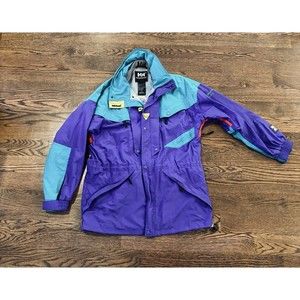 vintage 90s Helly Hansen teal/purple ski jacket shell size M